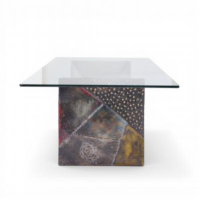 Paul Evans Paul Evans for Directional PE13 Mid Century Bronzed Steel and Glass Coffee Table