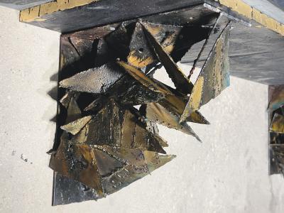 Paul Evans Phillip Lloyd Powell Early Paul Evans Sculpted Steel Poly Chrome Wall Shelf Console Table 1960