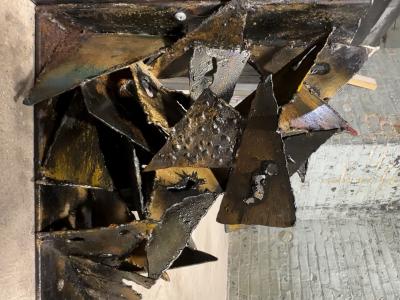 Paul Evans Phillip Lloyd Powell Early Paul Evans Sculpted Steel Poly Chrome Wall Shelf Console Table 1960