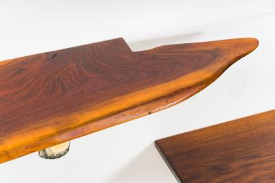 Paul Evans Phillip Lloyd Powell Pair of Wall Mounted Walnut Shelves
