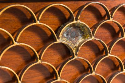 Paul Evans Phillip Lloyd Powell Paul Evans Phillip Lloyd Powell Hanging Cabinet w Fish Scale Screen USA