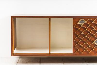 Paul Evans Phillip Lloyd Powell Paul Evans Phillip Lloyd Powell Hanging Cabinet w Fish Scale Screen USA