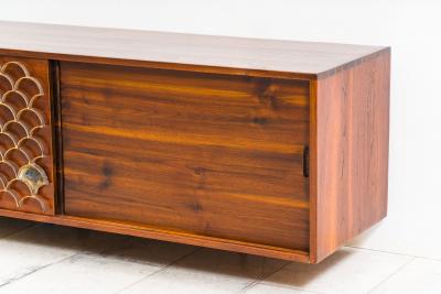 Paul Evans Phillip Lloyd Powell Paul Evans Phillip Lloyd Powell Hanging Cabinet w Fish Scale Screen USA