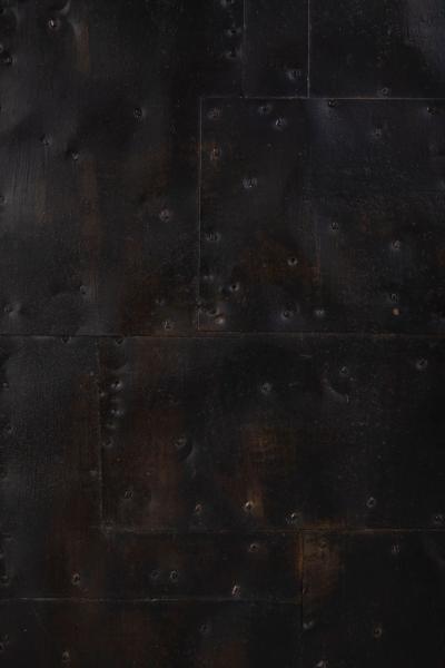 Paul Evans Phillip Lloyd Powell Paul Evans Sculpted Bronze Patchwork Steel Slate Cabinet 1968