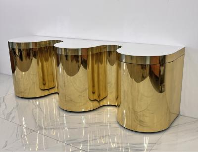 Paul Evans Rare Paul Evans Cylindrical Console Wavy Front Credenza C 1980s