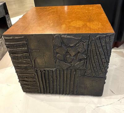 Paul Evans Rare Sculpted Bronze Side Table by Paul Evans for Directional