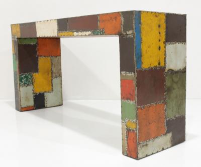 Paul Evans Reclaimed Aluminum Patchwork Console from the Jim Carrey Collection