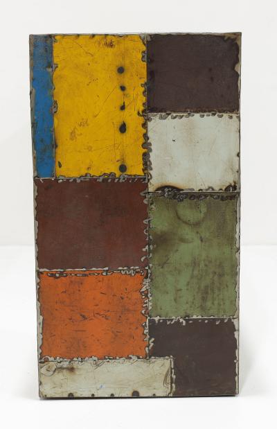 Paul Evans Reclaimed Aluminum Patchwork Console from the Jim Carrey Collection