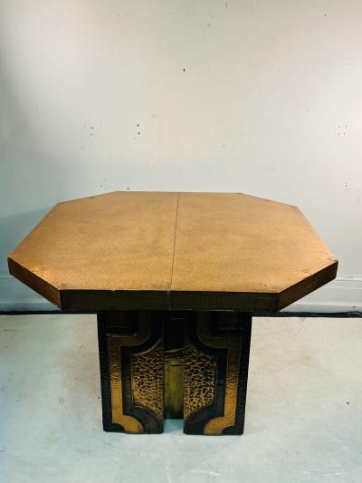 Paul Evans STYLE OF PAUL EVANS BRUTALIST DECO REVIVAL METAL DESIGN TABLE