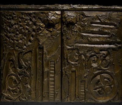 Paul Evans Sculped and Patinated Bronze Credenza by Paul Evans for Directional
