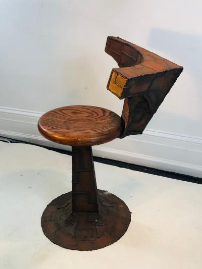 Paul Evans Sculpted Mixed Metal Chair in the Manner of Paul Evans