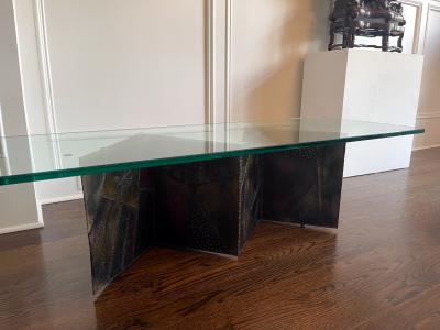 Paul Evans Sculpted Steel Zigzag Coffee Table Base by Paul Evans for Directional