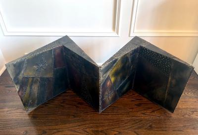 Paul Evans Sculpted Steel Zigzag Coffee Table Base by Paul Evans for Directional