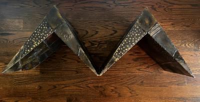 Paul Evans Sculpted Steel Zigzag Coffee Table Base by Paul Evans for Directional
