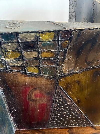 Paul Evans Sculpted Steel Zigzag Coffee Table Base by Paul Evans for Directional