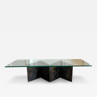 Paul Evans Sculpted Steel Zigzag Coffee Table Base by Paul Evans for Directional