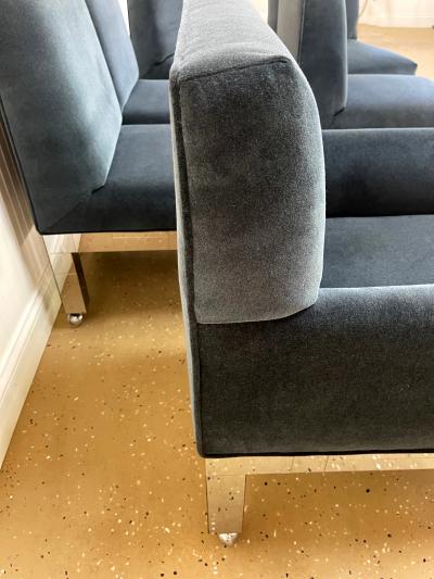 Paul Evans Set of Eight Chrome Cityscape Dining Chairs by Paul Evans for Directional