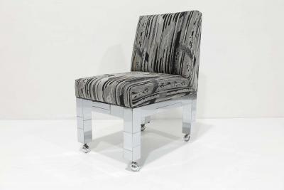 Paul Evans Set of Four Chrome Cityscape Dining Chairs by Paul Evans for Directional