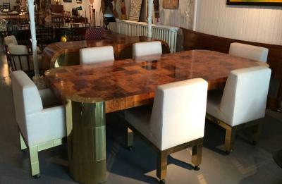 Paul Evans Set of Six Brass Cityscape Chairs Paul Evans for Directional