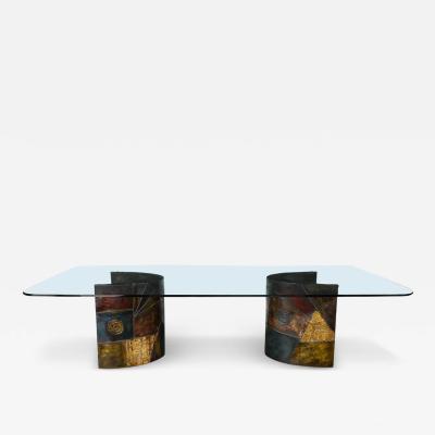 Paul Evans Signed Dated Mid Century Brutalist Paul Evans for Directional Dining Table