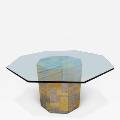 Paul Evans Signed Paul Evans Octagonal Cityscape Pedestal Dining Table