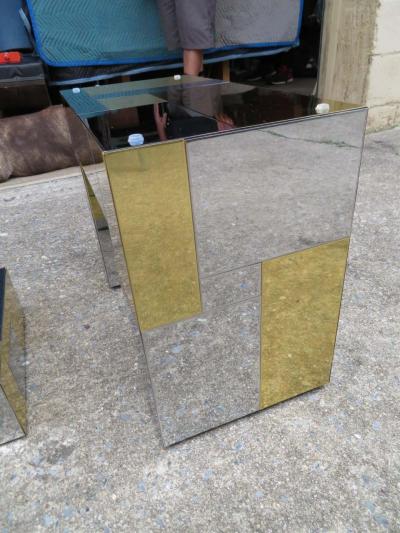 Paul Evans Stunning Paul Evans Cityscape Brass Chrome Patchwork Coffee Table Directional