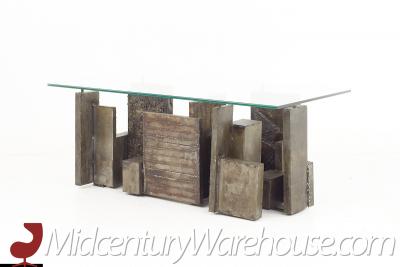 Paul Evans Style Mid Century Steel Coffee Table