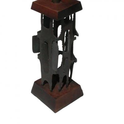 Paul Evans Vintage Brutalist Table Lamp in the Style of Paul Evans