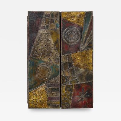 Paul Evans WELDED AND PATINATED STEEL WALL CABINET BY PAUL EVANS FOR DIRECTIONAL