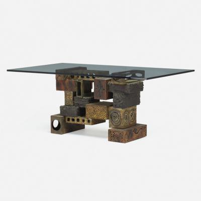 Paul Evans WELDED POLYCHROMED AND PATINATED STEEL SKYLINE DINING TABLE BY PAUL EVANS