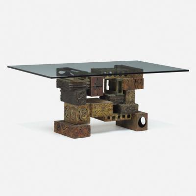 Paul Evans WELDED POLYCHROMED AND PATINATED STEEL SKYLINE DINING TABLE BY PAUL EVANS