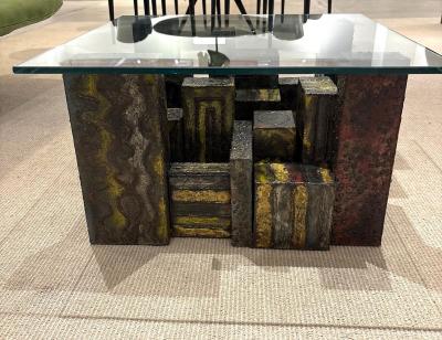 Paul Evans Welded Polychrome Steel Skyline Coffee Table by Paul Evans