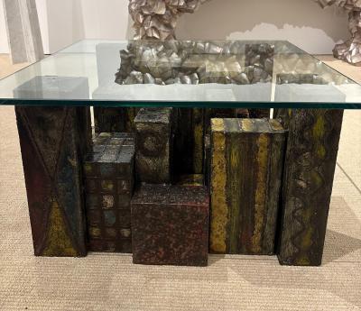 Paul Evans Welded Polychrome Steel Skyline Coffee Table by Paul Evans