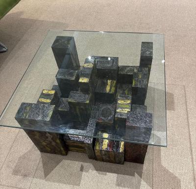 Paul Evans Welded Polychrome Steel Skyline Coffee Table by Paul Evans
