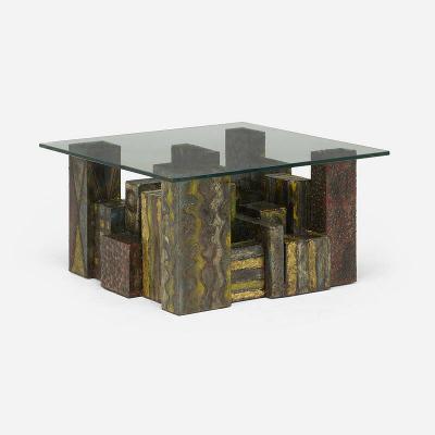 Paul Evans Welded Polychrome Steel Skyline Coffee Table by Paul Evans