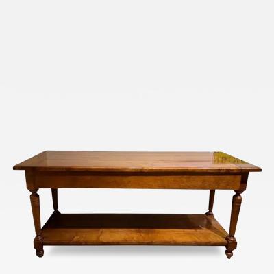 Paul Ferrante 18th C Sryle French Country Solid Fruitwood Console Table