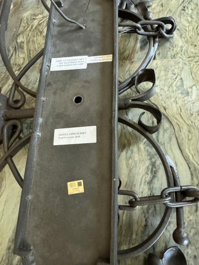 Paul Ferrante Monumental Hand Forged Iron Kitchen or Billiard Chandelier by Paul Ferrante