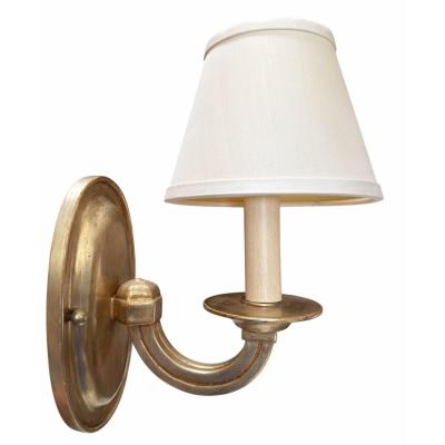 Paul Ferrante Pair of Regency Style Paul Ferrante White Gold Giktwood Sconces