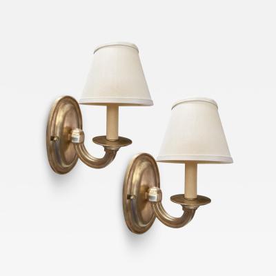Paul Ferrante Pair of Regency Style Paul Ferrante White Gold Giktwood Sconces