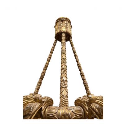 Paul Ferrante Paul Ferrante 18c Style Medici Italian Giltwood Chandelier