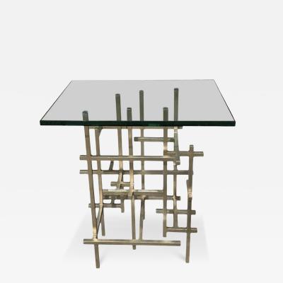 Paul Ferrante Paul Ferrante Mondrian Silver Gilt Metal Side Table
