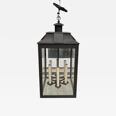 Paul Ferrante Paul Ferrante Wrought Iron Lantern Pendant Chandelier