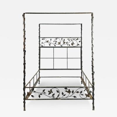 Paul Ferrante Wrought Iron Queen Size Poster Bed by Paul Ferrante