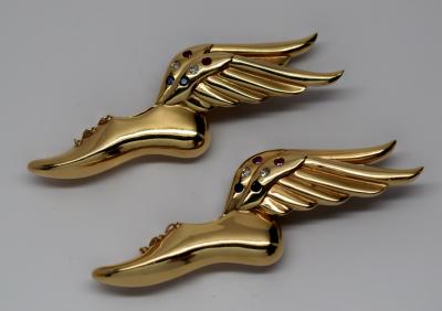 Paul Flato Pair of Winged Shoes Brooches