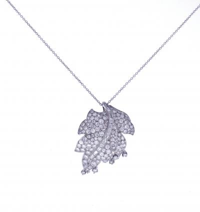 Paul Flato Paul Flato Diamond Leaf Brooch