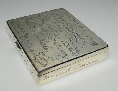 Paul Flato Paul Flato Whimsies Silver Box Movie Stars Autographs c 1939