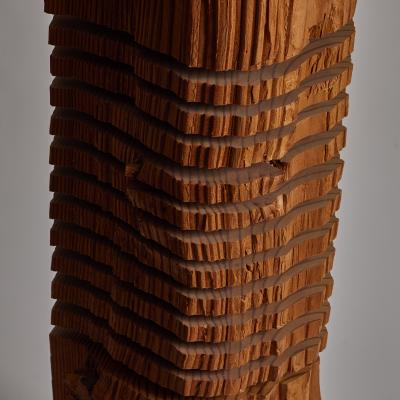 Paul Foeckler Large Split Grain Pinewood Light Sculpture