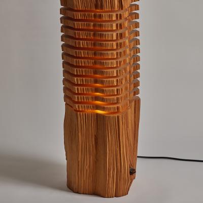 Paul Foeckler Large Split Grain Pinewood Light Sculpture
