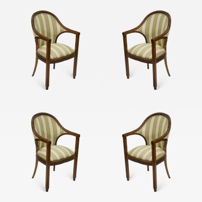 Paul Follot Paul Follot Four Sculpted Rosewood Armchairs