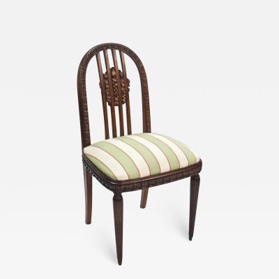 Paul Follot Paul Follot Four Sculpted Rosewood Side Chairs